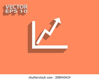 Flat icon of graph
