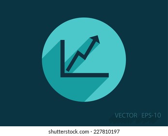 Flat icon of graph