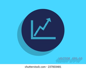 Flat icon of graph