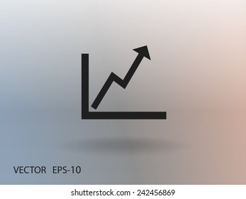 Flat icon of graph
