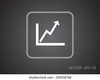Flat icon of graph