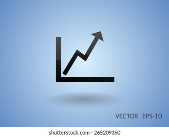 Flat icon of graph