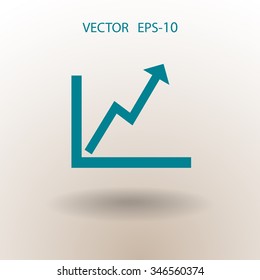 Flat icon of graph
