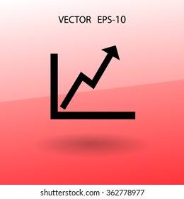 Flat icon of graph