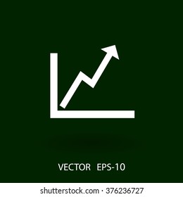 Flat icon of graph