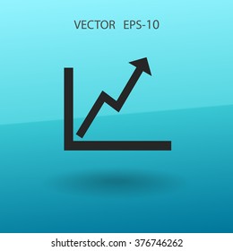Flat icon of graph