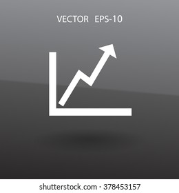 Flat icon of graph