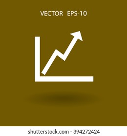 Flat icon of graph