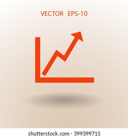 Flat icon of graph