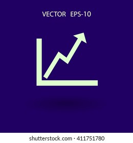 Flat icon of graph