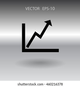 Flat icon of graph