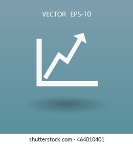 Flat icon of graph