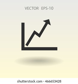 Flat icon of graph