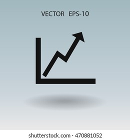 Flat icon of graph