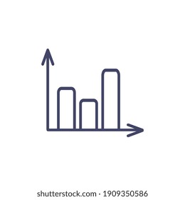 Flaches Symbol für ein Diagramm auf weißem Hintergrund, Vektorgrafik