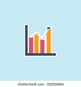 Flat Icon Of Graph. Eps.-10.