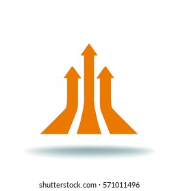 Flat icon. Graph growth.