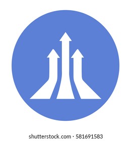 Flat icon. Graph growth.