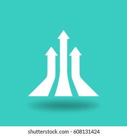 Flat icon. Graph growth.