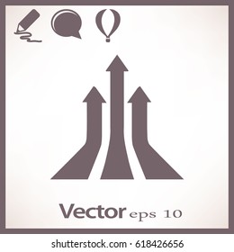 Flat icon. Graph growth.