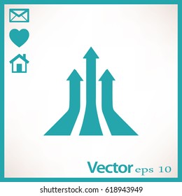Flat icon. Graph growth.
