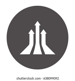 Flat icon. Graph growth.