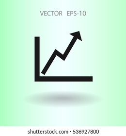 Flat icon of graph. vector illustration