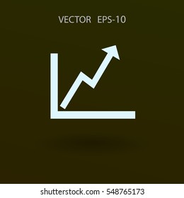 Flat icon of graph. vector illustration