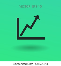 Flat icon of graph. vector illustration