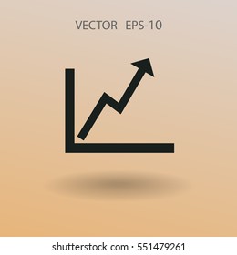 Ícone plano de gráfico. ilustração vetorial