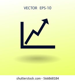 Flat icon of graph. vector illustration