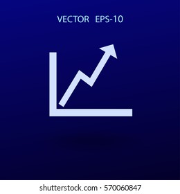 Flaches Symbol des Graphen. Vektorgrafik