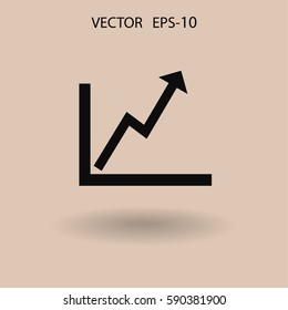 Flat icon of graph. vector illustration