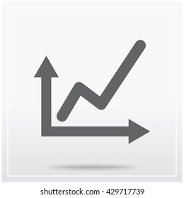 Flat icon of graphical symbol of chart, graph, diagram etc. Vector illustration
