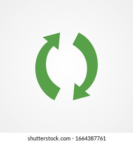 Flat icon of graphical symbol of movement, rotation, cyclic recurrence, Arrows cycle vector icon illustration isolated on white background etc. Vector illustration