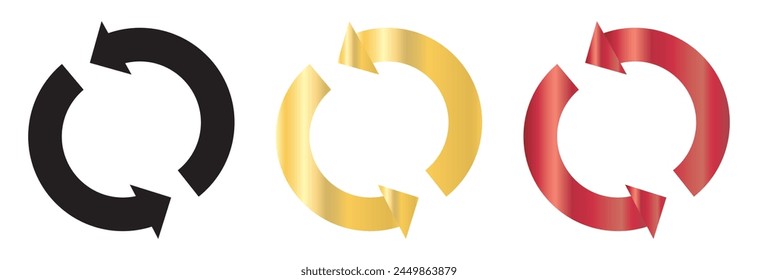 Flat icon of graphical symbol of movement, rotation, cyclic recurrence, etc. Vector illustration