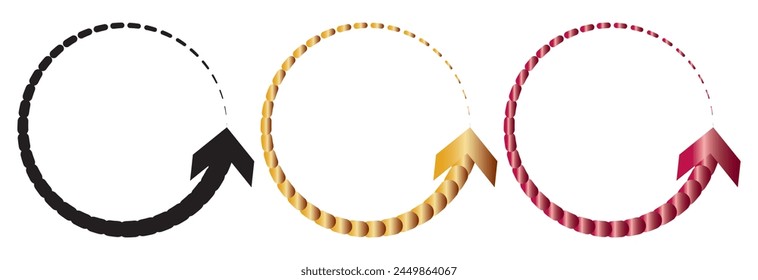 Flat icon of graphical symbol of movement, rotation, cyclic recurrence, etc. Vector illustration