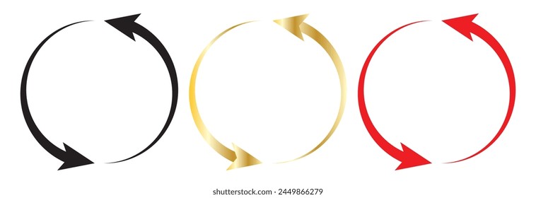 Flat icon of graphical symbol of movement, rotation, cyclic recurrence, etc. Vector illustration