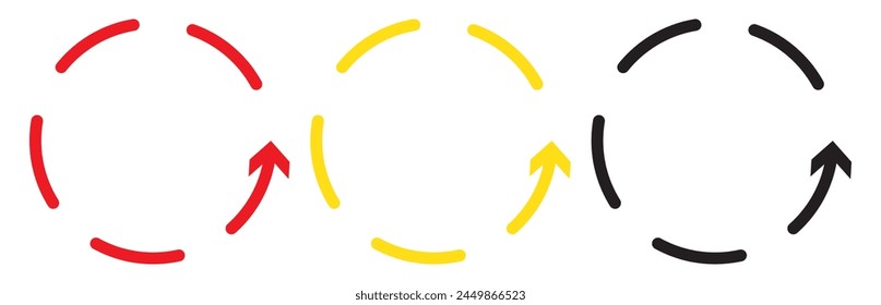 Flat icon of graphical symbol of movement, rotation, cyclic recurrence, etc. Vector illustration