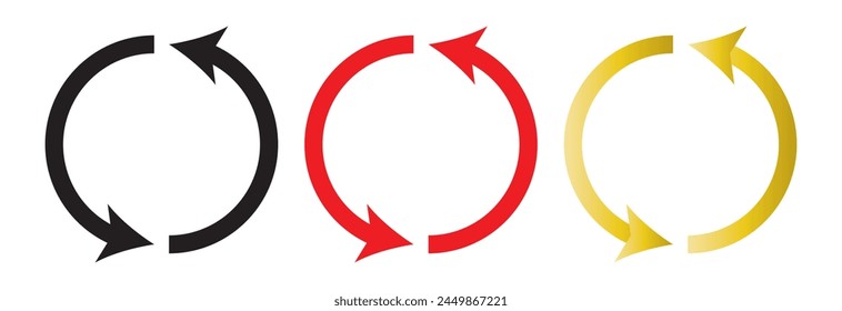 Flat icon of graphical symbol of movement, rotation, cyclic recurrence, etc. Vector illustration