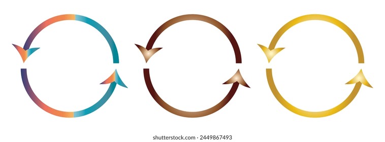 Flat icon of graphical symbol of movement, rotation, cyclic recurrence, etc. Vector illustration