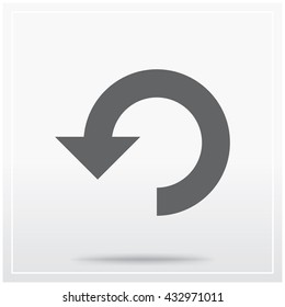Flat icon of graphical symbol of movement, rotation, cyclic recurrence, etc. Vector illustration