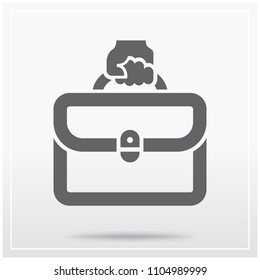Flat icon of graphical symbol of portfolio, dossier, package of documents etc. Vector illustration