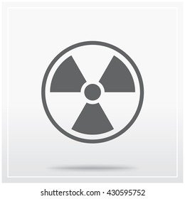 Flat icon of graphical symbol of radiation hazard. Vector illustration