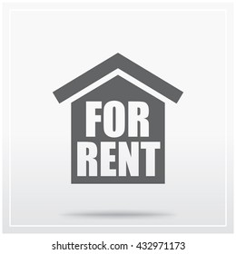 Flat icon of graphical symbol of some real estate activities or properties in general. Vector illustration