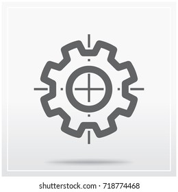 Flat icon of graphical symbol of technical specifications or designing. Vector illustration