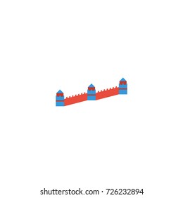 Flat Icon Great Wall Element. Vector Illustration Of Flat Icon China Isolated On Clean Background. Can Be Used As Great, Wall And China Symbols.
