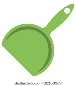 
Flat icon of a green cleaning pan 
