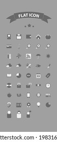 Flat icon : Grey color tone Set Business