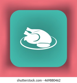 Flat icon. Grilled chicken.